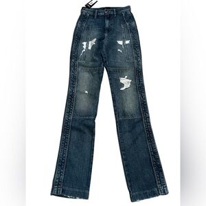 RTA Malka classic distressed jeans women’s Blue Denim pants size 26 rip stain‎